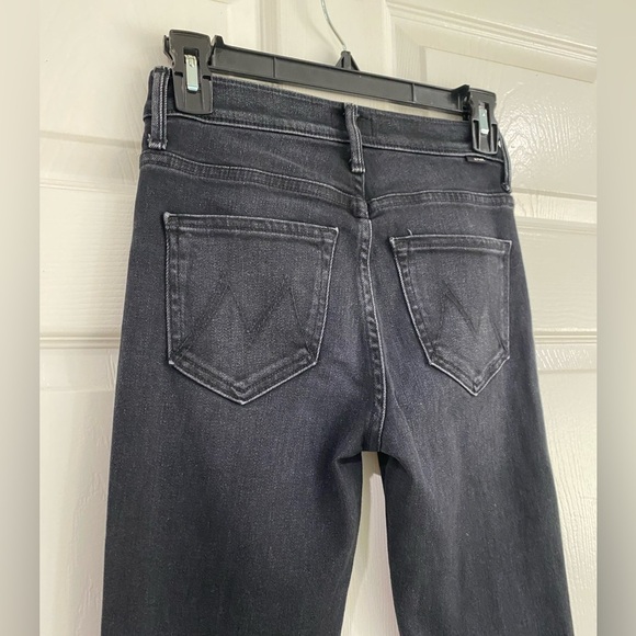 Mother The Weekender Fray Jeans In Deep End Dark Gray Wash Size 24 Flare - Picture 9 of 14